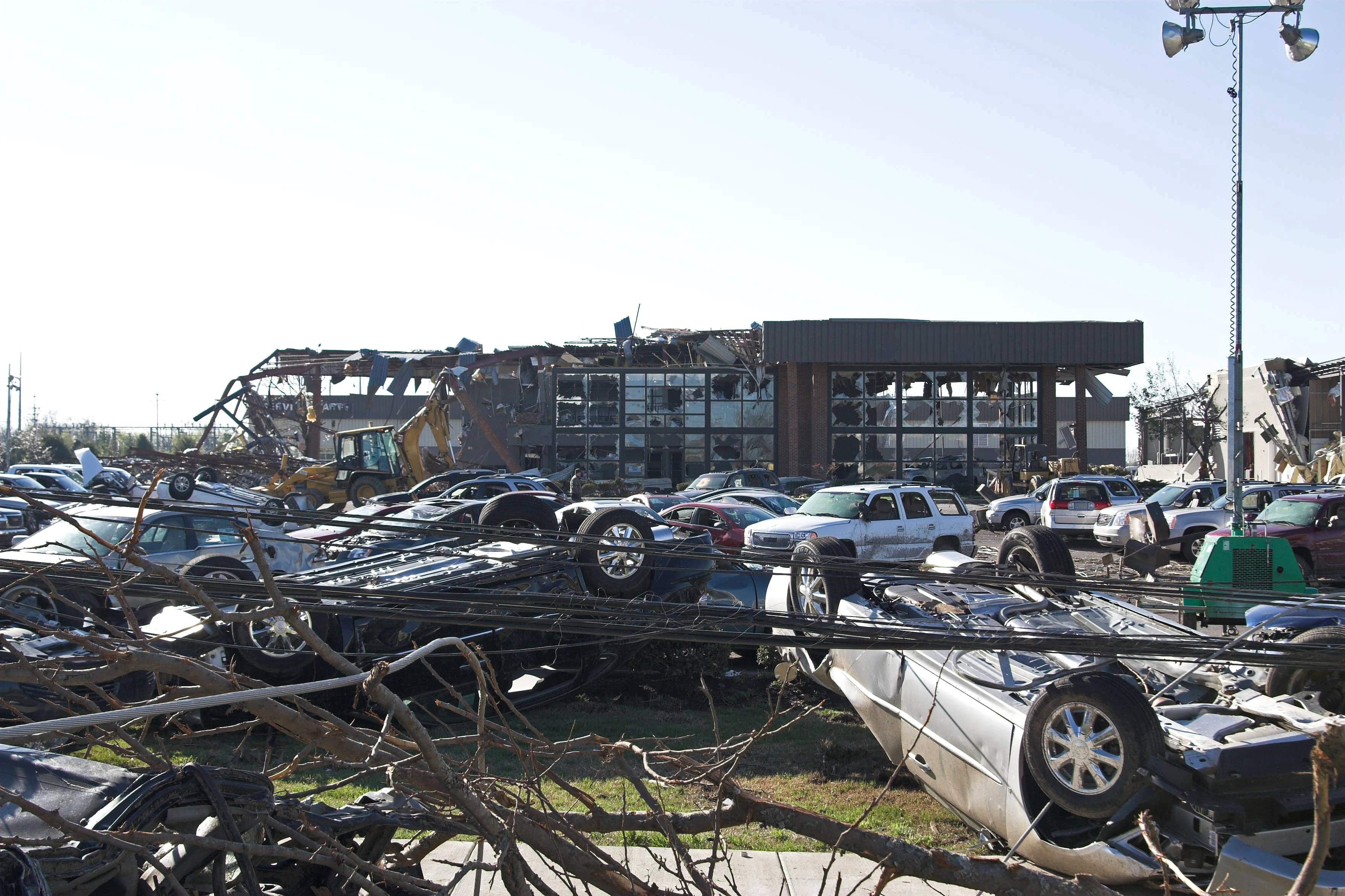 Wind and Flood damaged dealership